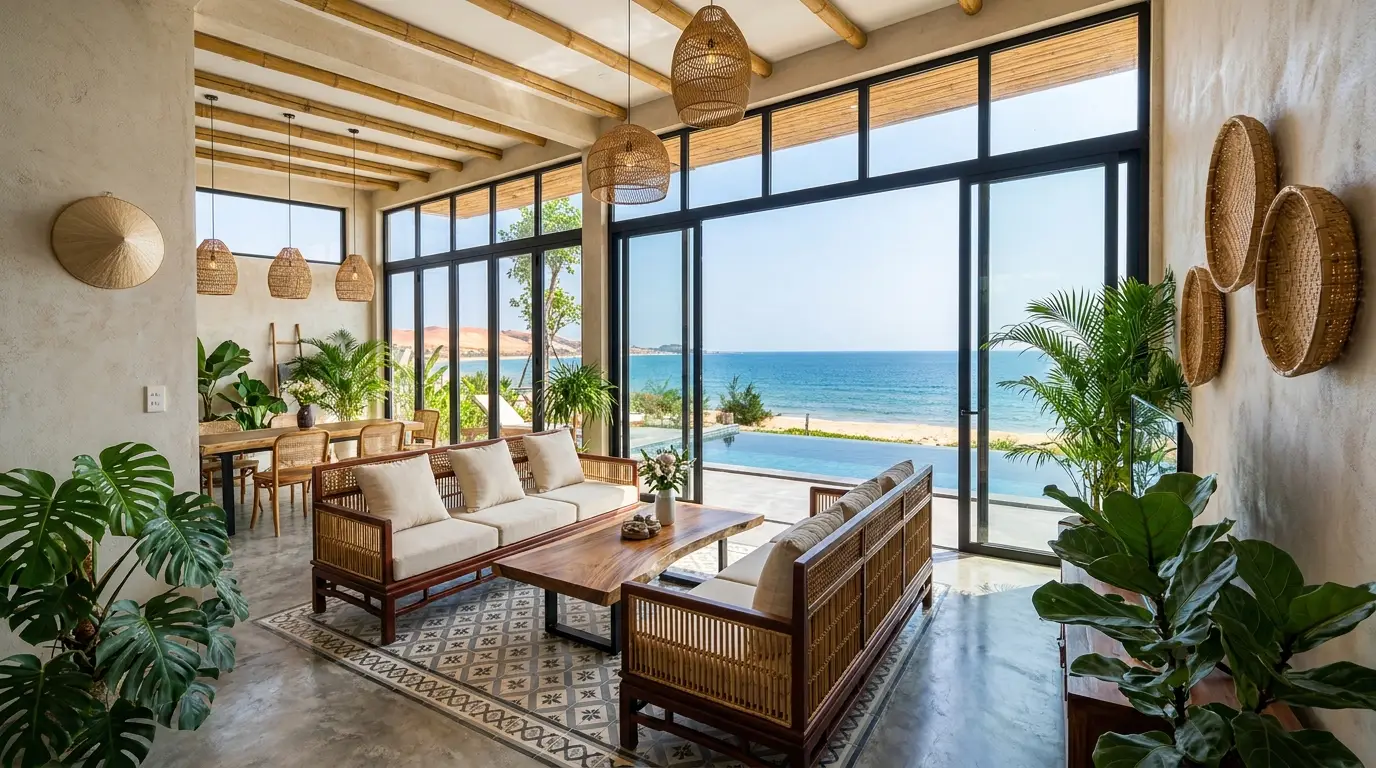 Phòng ngủ resort Phan Thiết view biển - PES Studio