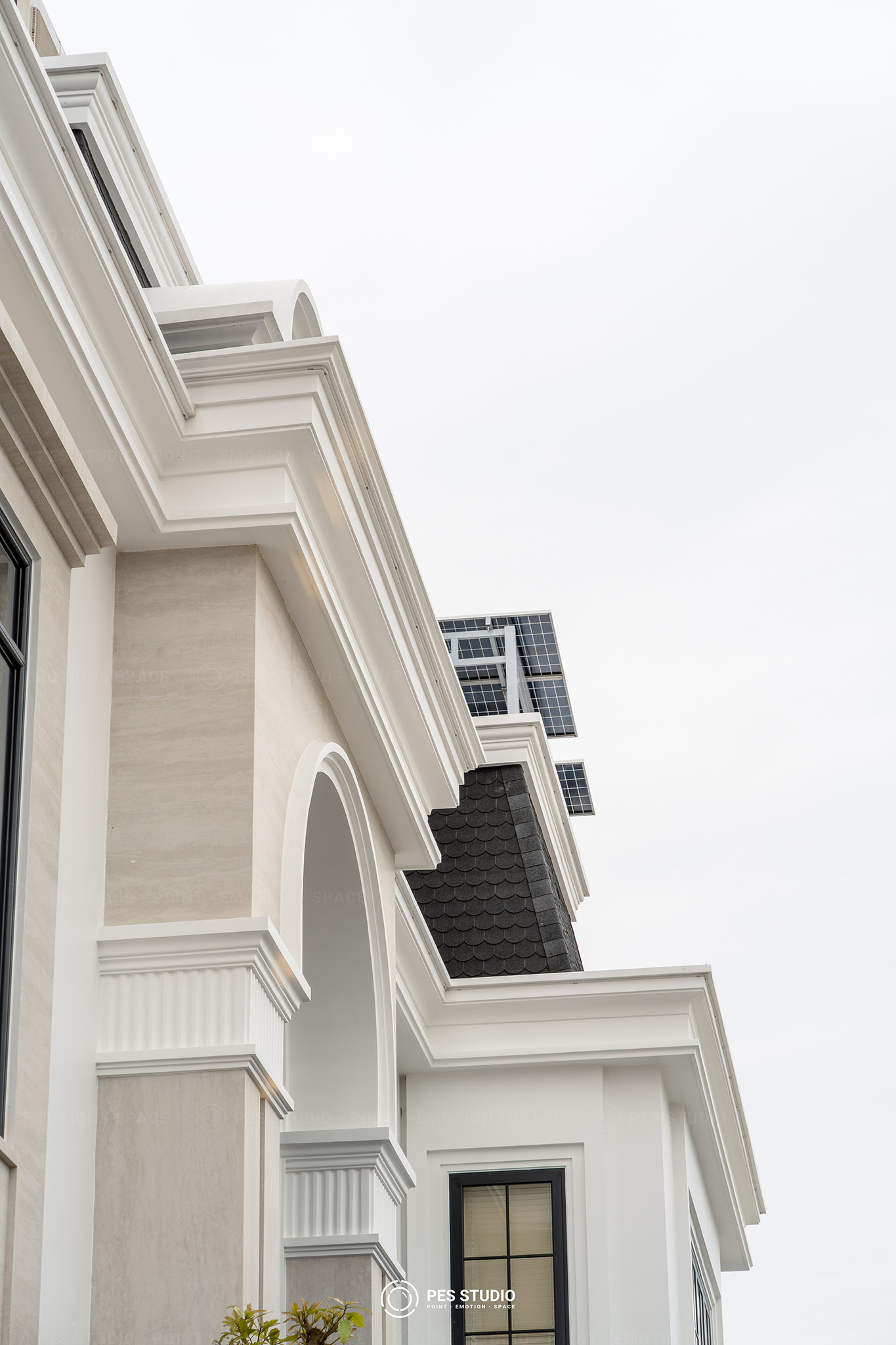Chi tiết cột và đầu cột trang trí mặt tiền villa tân cổ điển